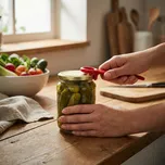 KUCHENPROFI Glass červený - plastový otvírák na zavařeniny