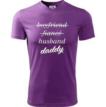 Pánské tričko Partnerské triko nastávající rodiče - Pánské triko Fantasy sportovní (dresovina) - L ( Fialová )
