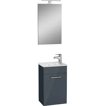 Koupelnový nábytek Koupelnová sestava s umyvadlem zrcadlem a osvětlením VitrA Mia 39x61x28 cm antracit lesk MIASET40A