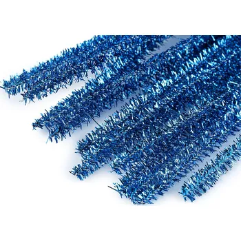 Výtvárné potřeby Chlupaté drátky na tvoření lurexové Ø6 mm délka 30 cm Balení: 10 ks, Varianta: 11 modrá tyrkys - 8591149533228