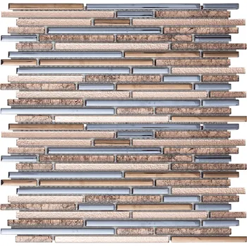 Obklad Skleněná mozaika Premium Mosaic bronze 30x30 cm lesk MOSMIXBRONZE