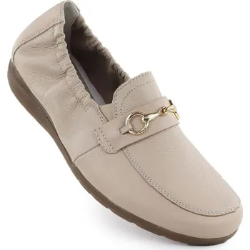 Dámské mokasíny Dámské pohodlné kožené mokasíny béžové Rieker L9354-60 41