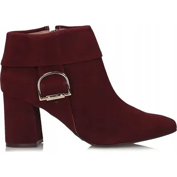 Dámská zimní obuv Toscanio Kotníkové Boty Přírodní kůže Nubuk Elegantní Bordo J51110005X03 - 36