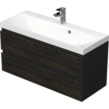 Koupelnový nábytek Koupelnová skříňka s umyvadlem SAT Cube Way 100x47,5x40 cm hnědá mat CUBE3D1002ZH