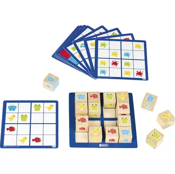 Hlavolam Nathan Dřevěná logická hra s barvami Quadricubes (16 kostek)