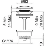 LAUFEN Umyvadlová výpust, Click-clack H3709890041041