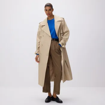 Dámský kabát Reserved - Dvouřadý trenčkotový kabát s páskem - béžová - 434IA-80X - 434IA-80X-M