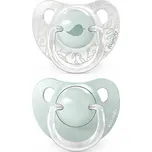 Suavinex Dudlík anatomický silikon 0/6 m 2 ks Birdies Zelený