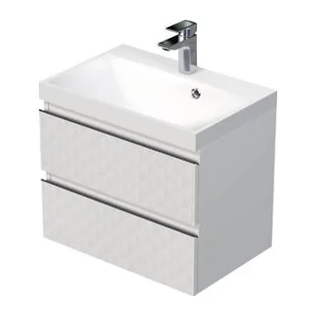 Koupelnový nábytek Koupelnová skříňka s umyvadlem SAT Cube Way 60x47,5x40 cm bílá mat CUBE3D602ZB