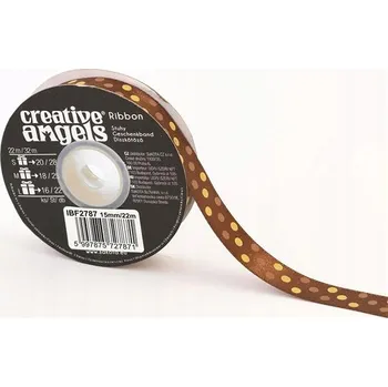 Stuha Saténová stuha, stužky 22 m x 15 cm hnědá