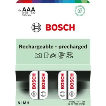 Článková baterie BOSCH Rechargeable-precharged HR03B4P950-00 Nabíjecí baterie AAA 950 mAh, 4 ks