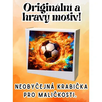 Krabička na výslužku krabička s potiskem Krabička, s potiskem, FOTBALOVÝ MÍČ v ohni, 17,3x16x5,3 cm, 1 kus