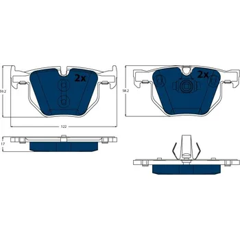 Auto-moto Sada brzdových destiček, kotoučová brzda TRW GDB1730BTE