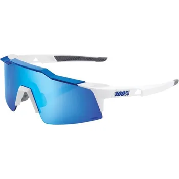 Sluneční brýle Brýle 100% Speedcraft SL - Matte White/Metal Blue - HiPER Blue Multi Mirror Lens - doprava zdarma