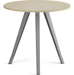 Konferenční stůl PRIMO ZEN, průměr 80 cm, šedostříbrná podnož, bříza