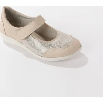 Kožené polobotky s pružnými vsadkami béžová 41