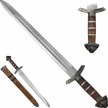 Šermířská zbraň PAK Ostrý ocelový meč "JARL'S OATH" s dřevěnou pochvou