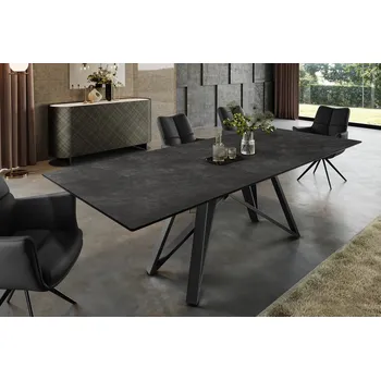 Jídelní stůl Rozkládací jídelní stůl - Atlas, 160-200 cm, šedý mramor