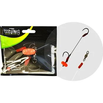 Rybářský háček Wizard Sumcový návazec Monster Surface Livebait Double Monobraid Rig 7/0+ 9/0 Round