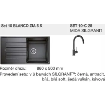 SET 10-C 26 ZIA 5 S bílá + MIDA bílá