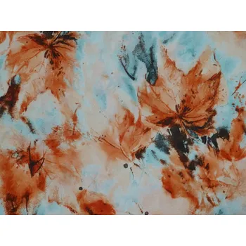 hedvábná šatovka 2529 oranžové listy