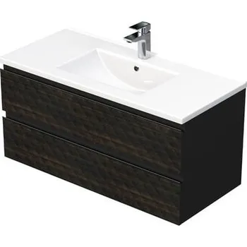 Koupelnový nábytek Koupelnová skříňka s umyvadlem SAT Cube Way 100x47,5x46 cm hnědá mat CUBE3D1002ZHMOD