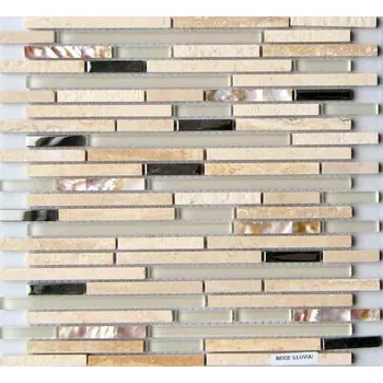 Obklad Kamenná mozaika Mosavit Lluvia beige 30x30 cm mat / lesk LLUVIABE