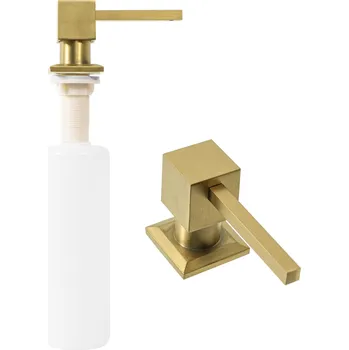 Dávkovač mýdla Zápustný dávkovač saponátu REA SQUARE kartáčovaný zlatý
