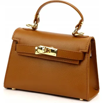 Kabelka Vera Pelle kabelka kožená kabelka přes rameno z pravé kůže hnědá