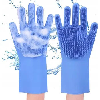 Mycí prostředek SILIKONOVÉ RUKAVICE NA MYTÍ NÁDOBÍ DO KUCHYNĚ / NA ÚKLID