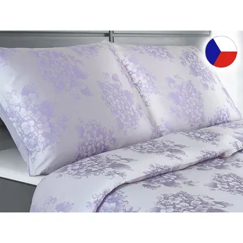 Povlečení Damaškové povlečení EXCELLENT 70x90, 140x200 DIAMANT Květy hortenzie fialové