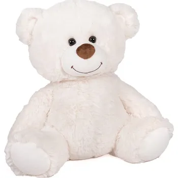 plyšák Plyšový mědvěd sedící bílý 33 cm