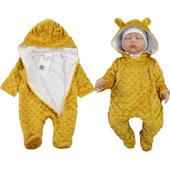 Kojenecký overall OVERAL PYŽAMO BAVLNA MINKY medová 68 L147C