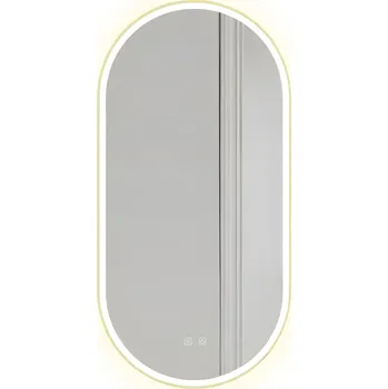 Zrcadlo Oválné dotykové zrcadlo s LED osvětlením OVL I. 50x100 cm zlaté