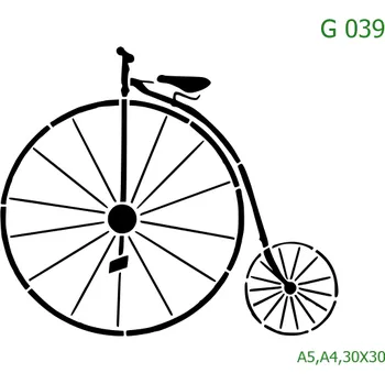 Plastová šablona pro malování - Auta, lodě, letadla, vlaky - Kolo (G039) - A5 , Nelepící folie