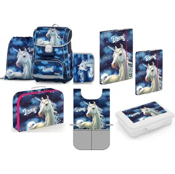 Karton P+P Školní sada set 8-dílný PREMIUM Unicorn Jednorožec Kůň 0-20724/08 batoh vhodný pro prvňáčky