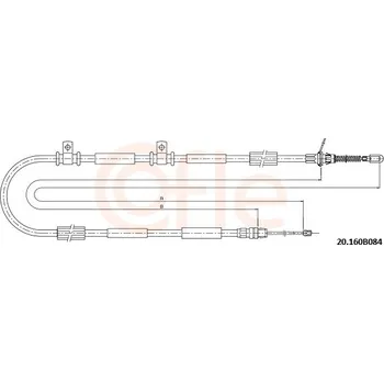 Lanko parkovací brzdy Tažné lanko, parkovací brzda COFLE 20.160B084