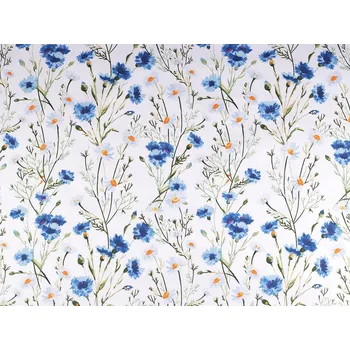 Bavlněná látka / plátno květy - (1336) bílá