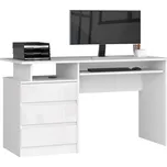 Kancelářský stůl CLP 135 cm bílý / bílý lesk