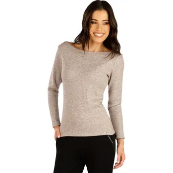 Dámský svetr Litex Dámský svetr s dlouhým rukávem 7E050 růžové melé s leskem M