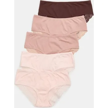 Dámské spodní prádlo Sinsay - Bavlněné hipster kalhotky s krajkou 5 balení - vícebarevná - 503GV-MLC - 503GV-MLC-XXL