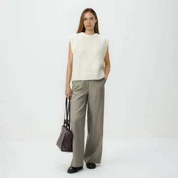 Dámské kalhoty Reserved - Kalhoty se širokými nohavicemi - světle šedá - 006HG-09M - 006HG-09M-XS