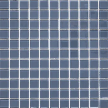 Obklad Skleněná mozaika Premium Mosaic světle šedá 30x30 cm lesk MOS25LGY