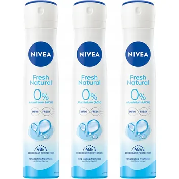 Nivea Fresh Natural dámský antiperspirant ve spreji deodorant 200 ml x 3