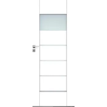 Interiérové dveře Interiérové rámové dveře Verso 1 s obdelným a horizontálním prosklením. Dveře mají rám z MDF desky.