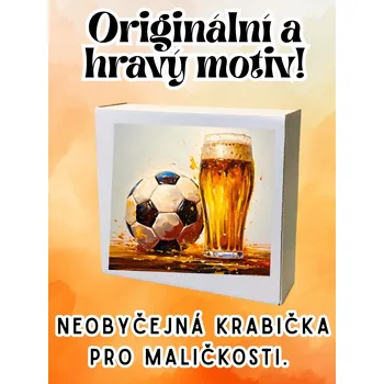Krabička na výslužku krabička s potiskem Krabička, s potiskem, PIVO A FOTBAL, 17,3x16x5,3 cm, 1 kus