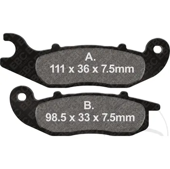 Brzdová destička EBC brzdové destičky Standard Scooter EBC APRILIA SR 125 GT ABS I-GET 24-25, SR 125 GT CBS I-GET 22-24, SR 125 GT REPLICA ABS I-GET 24-25, SR 125 GT SPORT ABS I-GET 24-25, SR 125 GT SPORT CBS I-GET 22-24, SR 200 GT ABS I-GET EURO5 22-24, SR 200 GT ABS