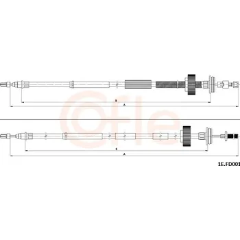 Lanko parkovací brzdy Tažné lanko, parkovací brzda COFLE 92.1E.FD001