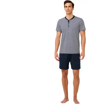 Pánské pyžamo Pánský pyžamový komplet Vamp 22671 blue velikost XL