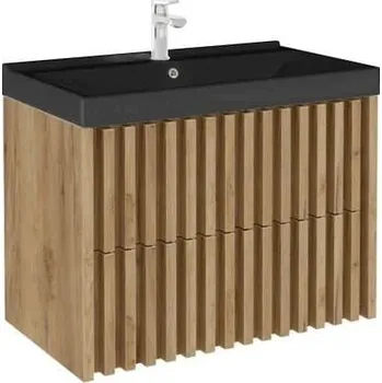 Koupelnový nábytek Koupelnová skříňka s umyvadlem SAT Delano 80x46 cm dub mat DELANO80ZDUMB